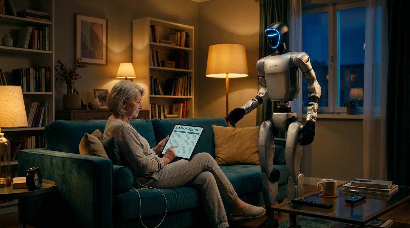 A patient reading personalized health answers on a tablet at home